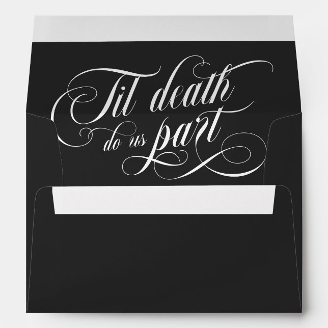 Til Death Do Us Part Elegant Goth Wedding Envelope (Back (Bottom))