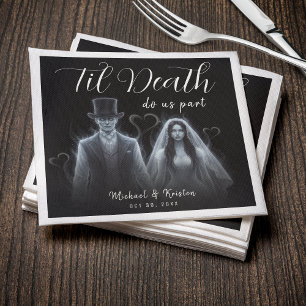 Til Death Do Us Part Ghost Gothic Wedding Napkin