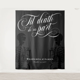 Til Death Do Us Part Goth Wedding Backdrop Tapestry