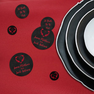 Til Death Do Us Part Gothic Black and Black Confetti