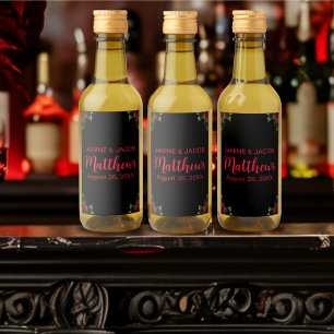 Til Death Do Us Part Gothic Black and Red Roses Wine Label