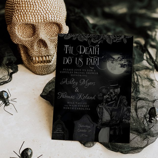 Til Death Do Us Part Gothic Bridal Shower Invitation (Creator Uploaded)
