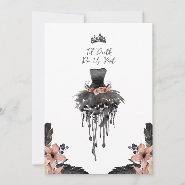 Til Death Do Us Part Gothic Bridal Shower  Invitation (Front)