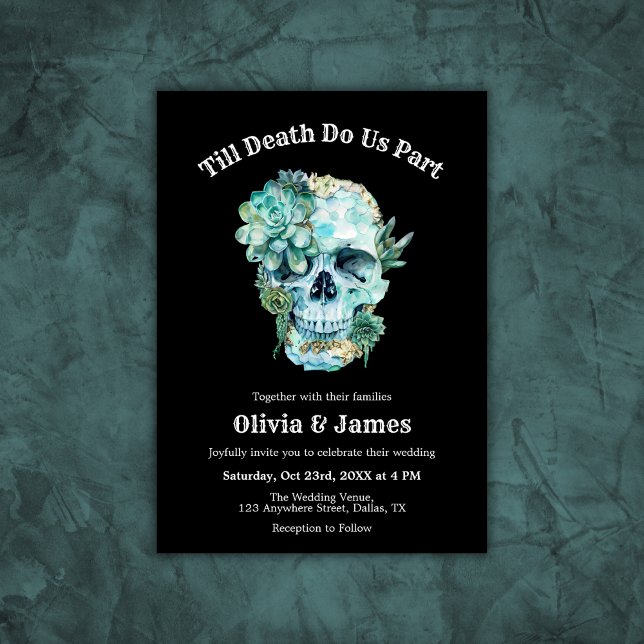 Til Death Do Us Part Gothic Halloween Wedding  Invitation (Til Death Do Us Part Gothic Halloween Wedding Invitation )