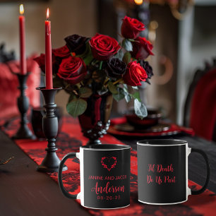 Til Death Do Us Part Gothic Moody Black and Red  Mug