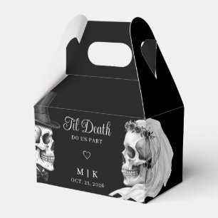 Til Death Do Us Part Gothic Skulls Black Wedding Favor Box