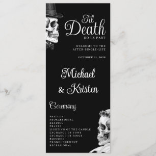 Til Death Do Us Part Gothic Skulls Black Wedding Program