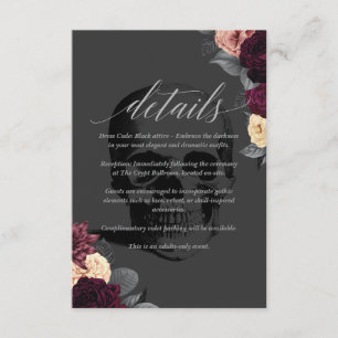 Til Death Do Us Part Gothic Wedding Details Insert