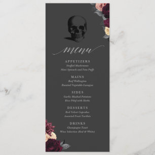 Til Death Do Us Part Gothic Wedding Menu Card