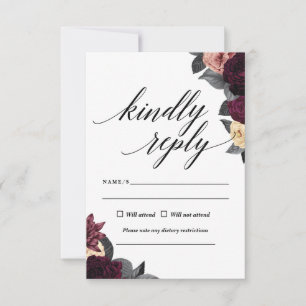Til Death Do Us Part Gothic Wedding RSVP Card