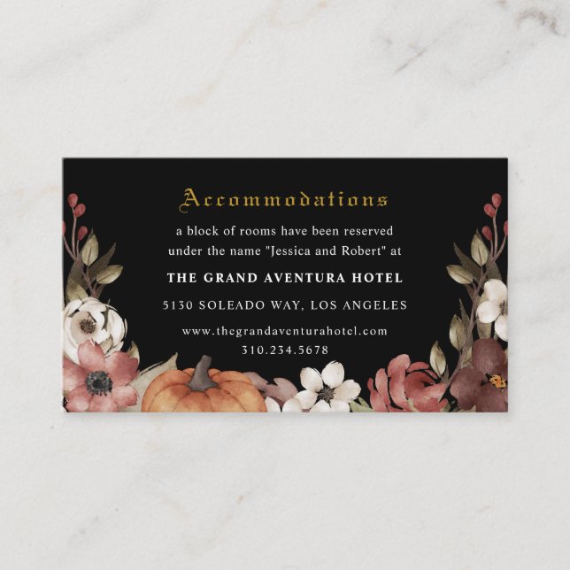 'Til Death Do Us Part Halloween Wedding Enclosure Card (Front)