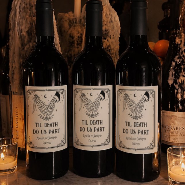 Til Death Do Us Part Halloween Wedding Wine Label (Creator Uploaded)