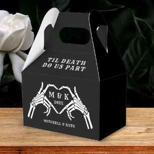Til Death Do Us Part Heart Hand Black Wedding Favor Box