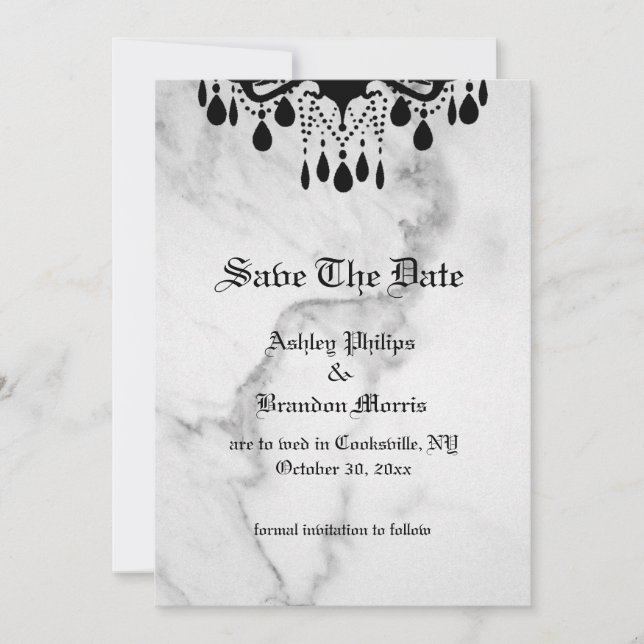 Til Death Do Us Part Marble Save the Date (Front)