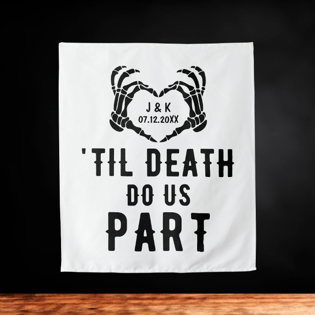Til Death Do Us Part Personalized Wedding Backdrop Tapestry (Til Death Do Us Part Personalized Wedding Backdrop
)