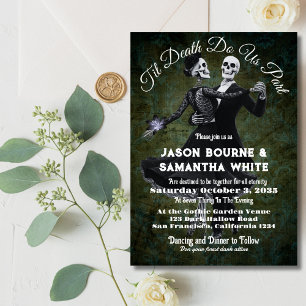 Til Death Do Us Part Skeleton Elegant Goth Wedding Invitation