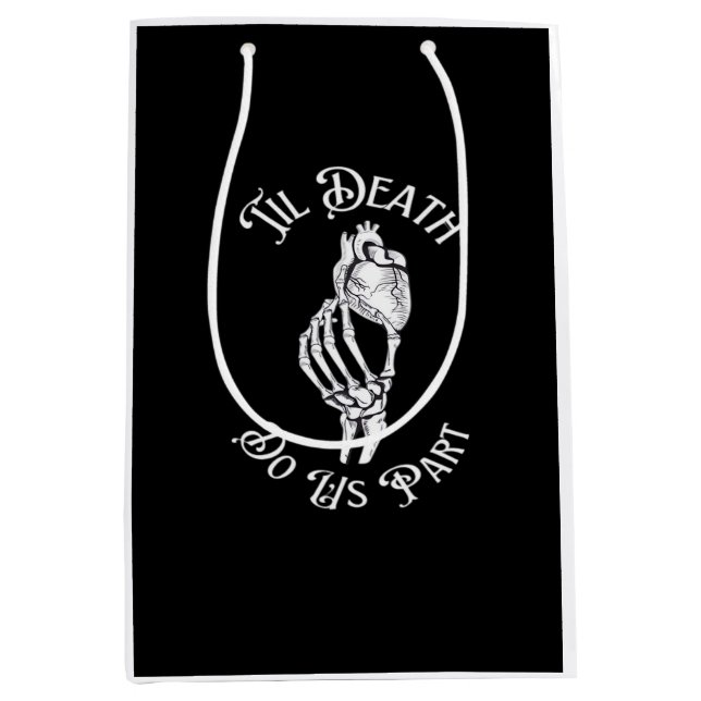 Til Death Do Us Part Skeleton Hand Holding Anatomi Medium Gift Bag (Front)