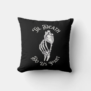 Til Death Do Us Part Skeleton Hand Holding Anatomi Throw Pillow