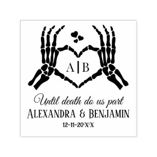 Til Death Do Us Part Skeleton Hands Heart Sign #1D Self-inking Stamp