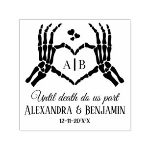 Til Death Do Us Part Skeleton Hands Heart Sign #1D Self-inking Stamp