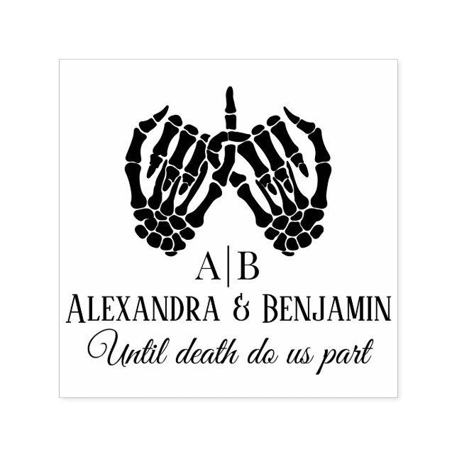 Til Death Do Us Part Skeleton Hands Pinky Swear #N Self-inking Stamp (Design)