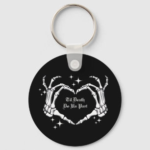 Til Death Do Us Part Skeleton Heart Hand Wedding Keychain