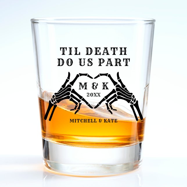 Til Death Do Us Part Skeleton Heart Hand Wedding Shot Glass (Til Death Do Us Part Skeleton Heart Hand Wedding Shot Glass
)
