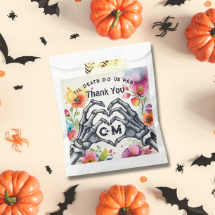 Til Death Do Us Part Skeletons Gothic Wedding Favour Bag