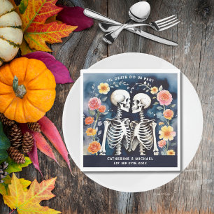 Til Death Do Us Part Skeletons Gothic Wedding Napkin