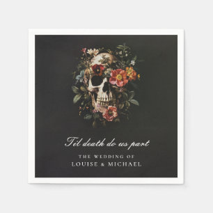 Til Death Do Us Part Skull Gothic Wedding Napkin