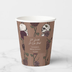 ’Til Death Do Us Part Tan Brown Gothic Wedding Paper Cups
