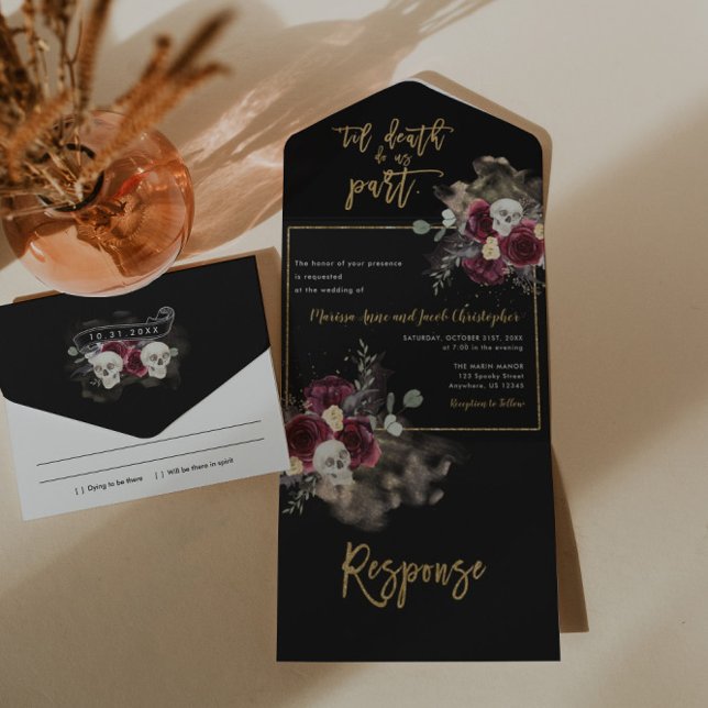 Til Death Do Us Part Trifold Wedding Invitation (Creator Uploaded)