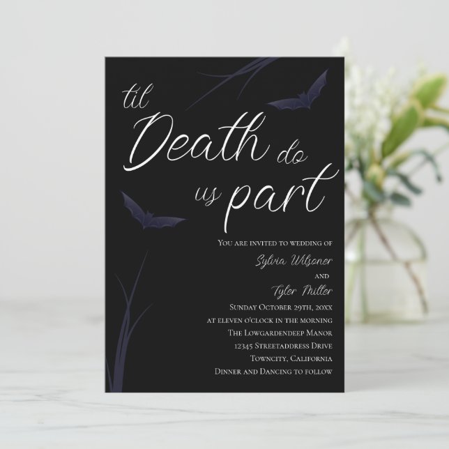 Til Death Do Us Part Wedding Invitation (Standing Front)