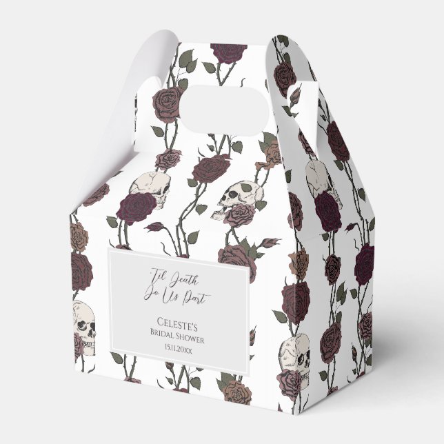 ’Til Death Do Us Part White Gothic Wedding Favor Box (Front Side)