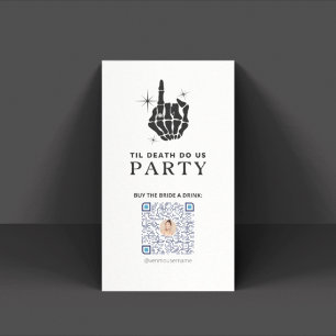 'Til Death Do Us Party Bachelorette QR Code Card