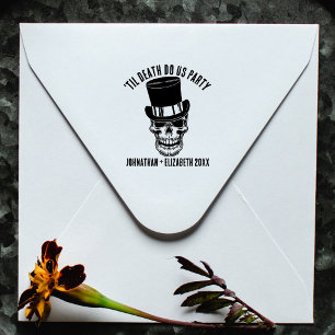 Til Death Do Us Party Custom Groom Goth Skull Self-inking Stamp