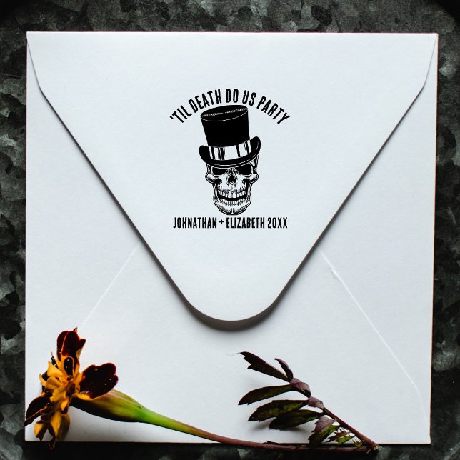 Til Death Do Us Party Custom Groom Goth Skull Self-inking Stamp (Creator Uploaded)