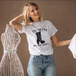 Til Death Do Us Party Gift For Bridesmaid Custom T-Shirt<br><div class="desc">Looking for the perfect way to show your dark side at your upcoming gothic wedding? Look no further than our personalized bridesmaid t-shirt! Our shirts are made with a distressed look and feel, making them perfect for any bride who wants to show her guests that she doesn't take life too...</div>