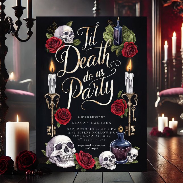 Til Death Do Us Party Halloween Bridal Shower Invitation (Creator Uploaded)