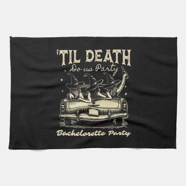 Til Death Do Us Party Halloween D Yellow Kitchen Towel (Horizontal)