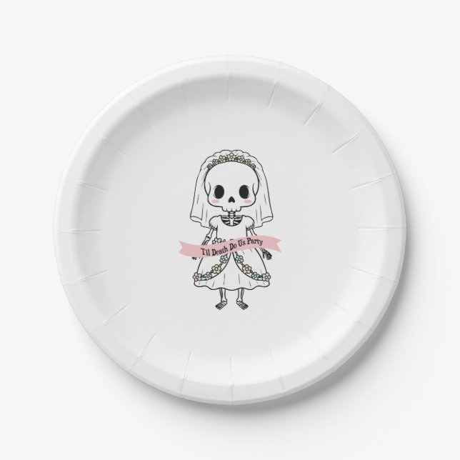 Til Death Do Us Party Halloween Paper Plate (Front)