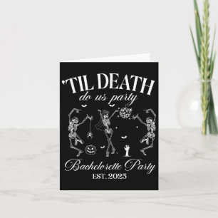 Til Death Do Us Party Retro Halloween Bachelorette Card