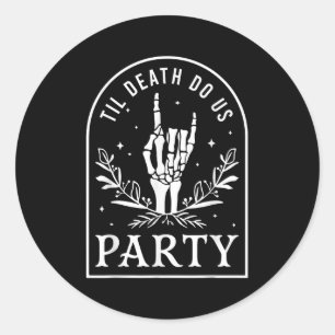 Til Death Do Us Party Retro Halloween Bachelorette Classic Round Sticker