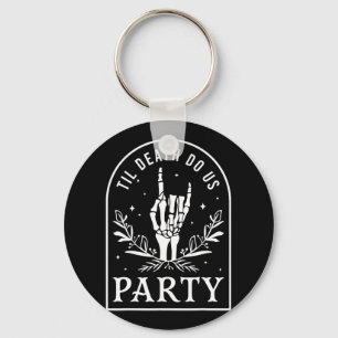 Til Death Do Us Party Retro Halloween Bachelorette Keychain