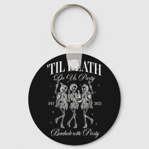 Til Death Do Us Party Retro Halloween Bachelorette Keychain