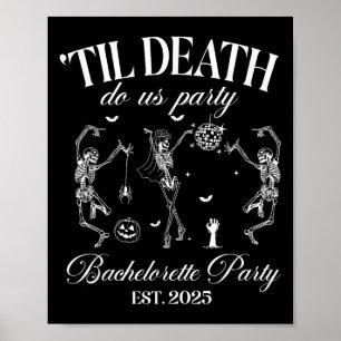 Til Death Do Us Party Retro Halloween Bachelorette Poster