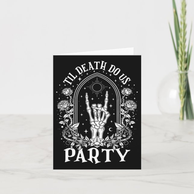 Til Death Do Us Party Retro Halloween Chelorette M Card (Front)