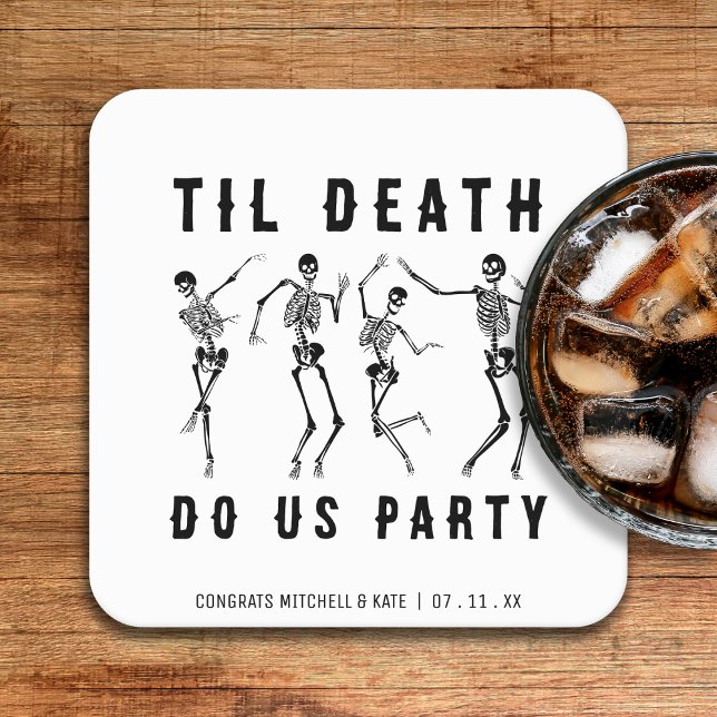 Til Death Do Us Party Skeleton Bachelorette Party Square Paper Coaster (Til Death Do Us Party Skeleton Bachelorette Party Square Paper Coaster
)