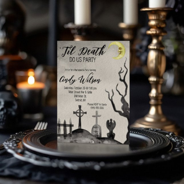 Til Death Do We Party Bachelorette Party Invitation (Creator Uploaded)