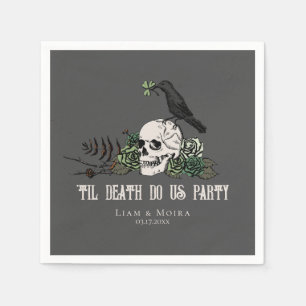 Til Death Goth Irish Skull Bridal Shower Party Napkin